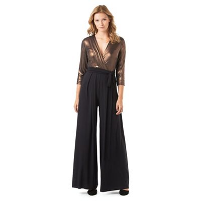 Phase Eight Bronze Wrap Jumpsuit